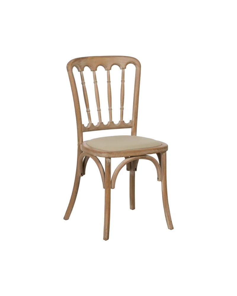SILLA NATURAL-BEIGE TEJIDO-MADERA 45 X 46 X 92 CM