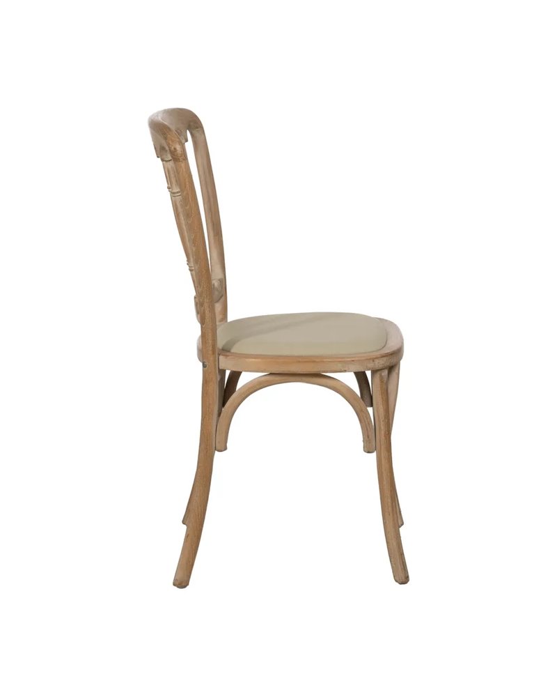 SILLA NATURAL-BEIGE TEJIDO-MADERA 45 X 46 X 92 CM