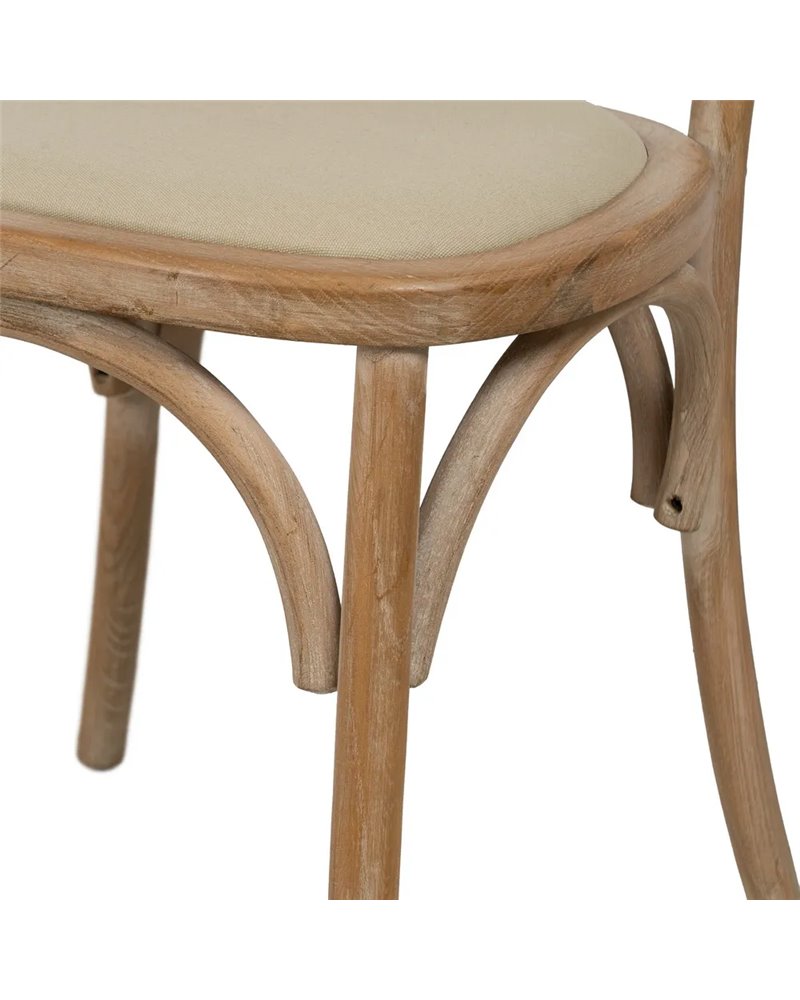 SILLA NATURAL-BEIGE TEJIDO-MADERA 45 X 46 X 92 CM