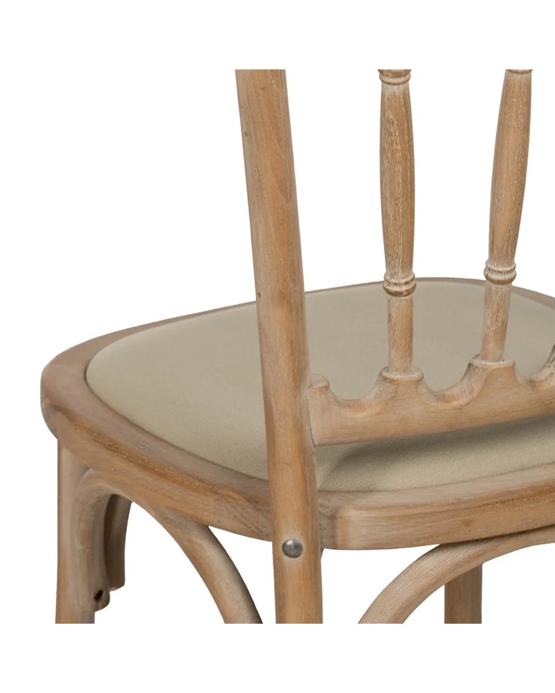 SILLA NATURAL-BEIGE TEJIDO-MADERA 45 X 46 X 92 CM