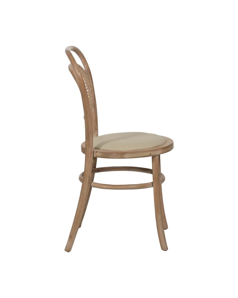 SILLA NATURAL-BEIGE TEJIDO-MADERA 41 X 41 X 89 CM
