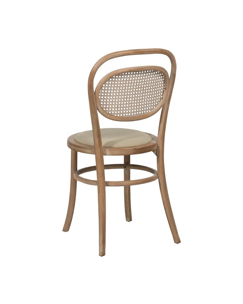 SILLA NATURAL-BEIGE TEJIDO-MADERA 41 X 41 X 89 CM