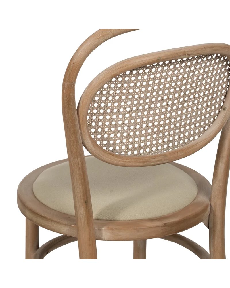 SILLA NATURAL-BEIGE TEJIDO-MADERA 41 X 41 X 89 CM