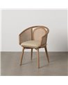 SILLA NATURAL-BEIGE TEJIDO-MADERA 59 X 47 X 81 CM