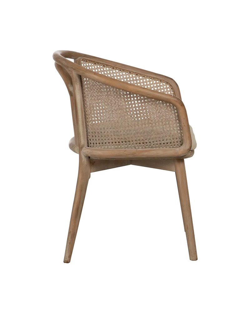SILLA NATURAL-BEIGE TEJIDO-MADERA 59 X 47 X 81 CM