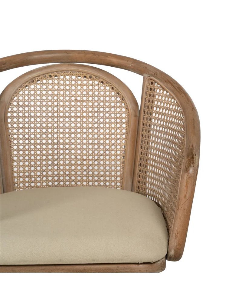 SILLA NATURAL-BEIGE TEJIDO-MADERA 59 X 47 X 81 CM