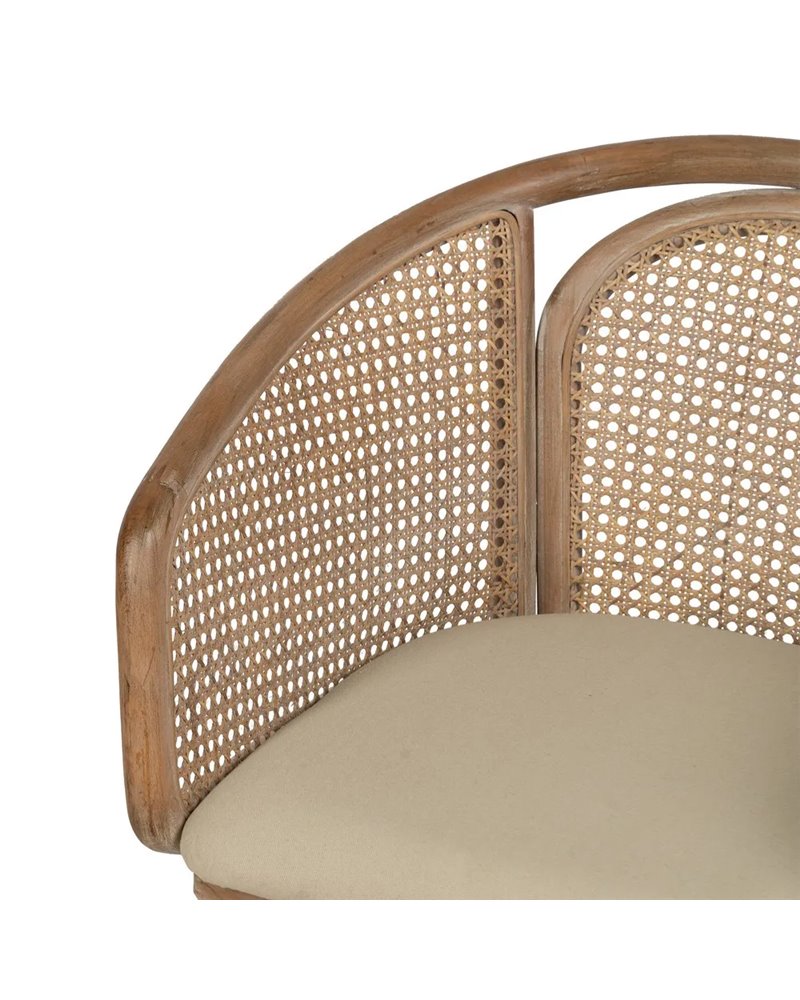 SILLA NATURAL-BEIGE TEJIDO-MADERA 59 X 47 X 81 CM