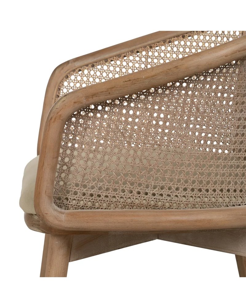 SILLA NATURAL-BEIGE TEJIDO-MADERA 59 X 47 X 81 CM