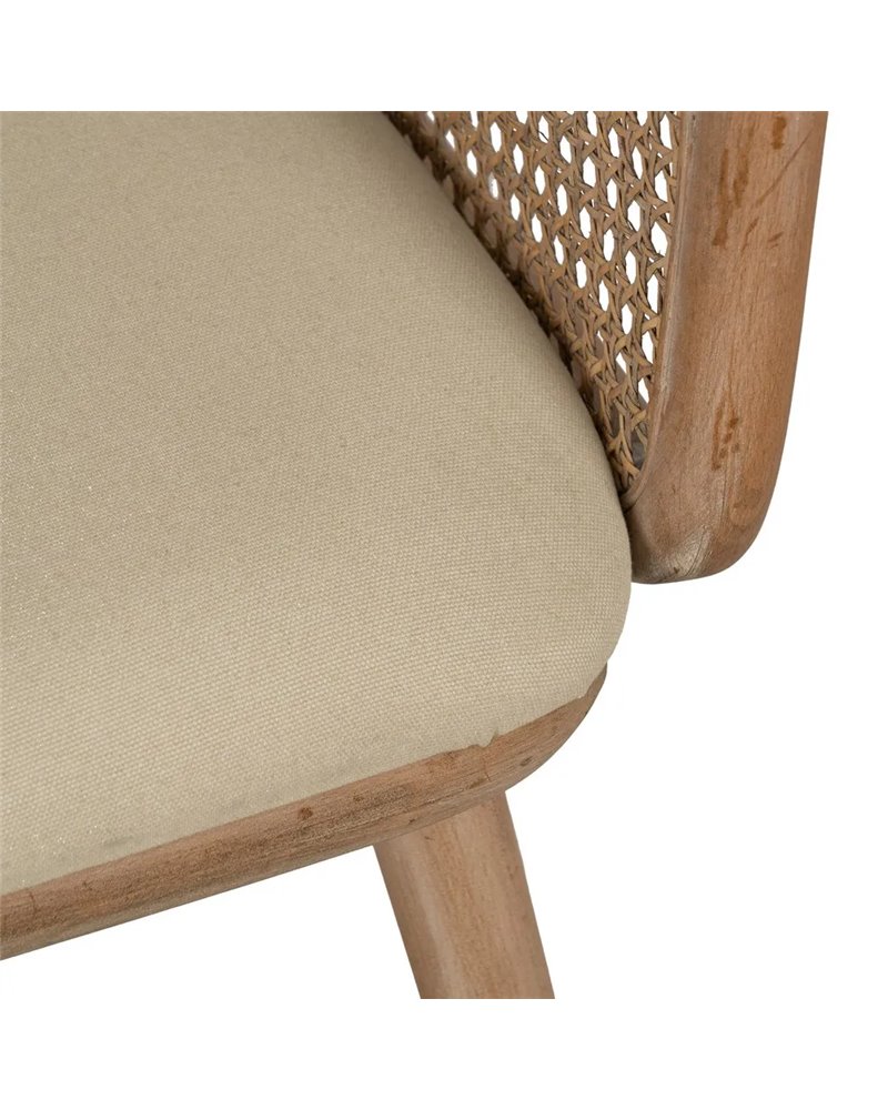 SILLA NATURAL-BEIGE TEJIDO-MADERA 59 X 47 X 81 CM