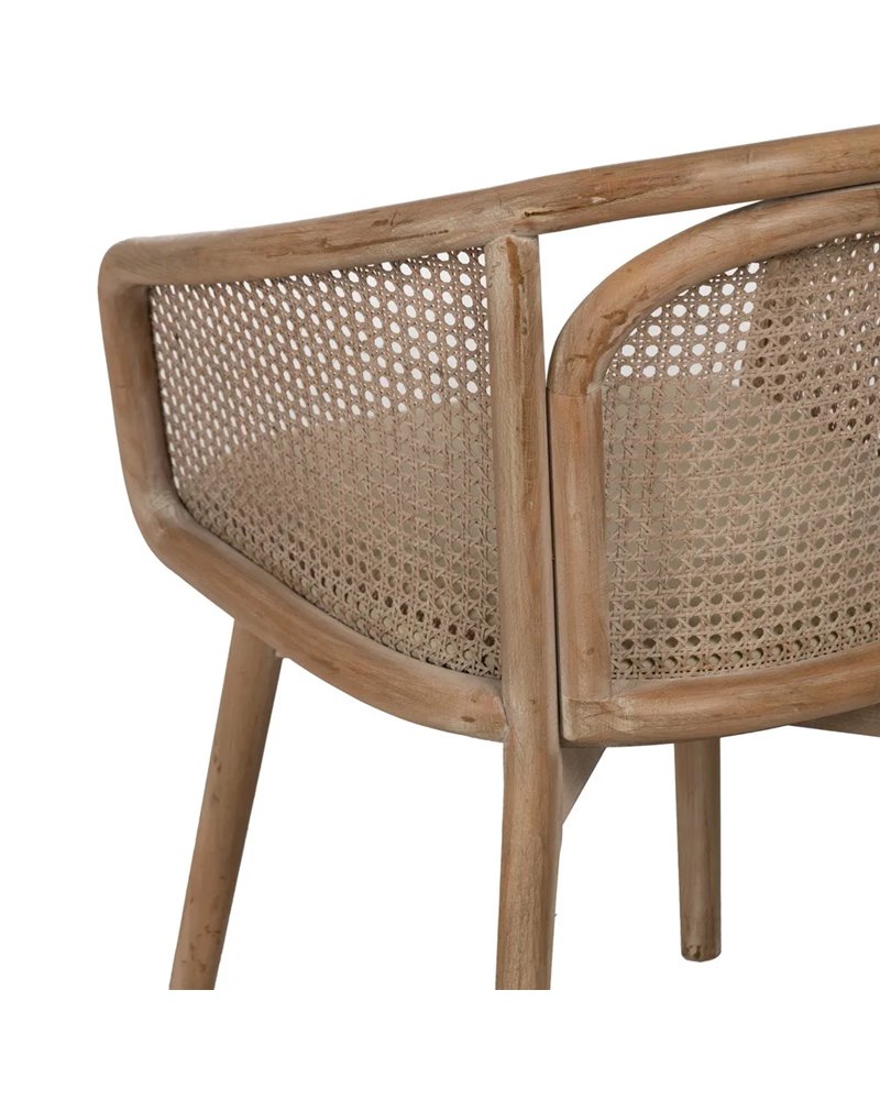 SILLA NATURAL-BEIGE TEJIDO-MADERA 59 X 47 X 81 CM