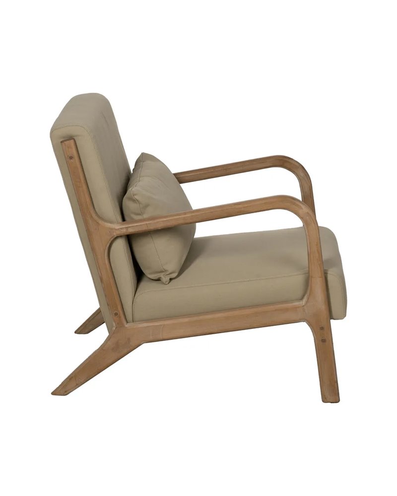 SILLÓN NATURAL-BEIGE TEJIDO-MADERA 66 X 85 X 74 CM