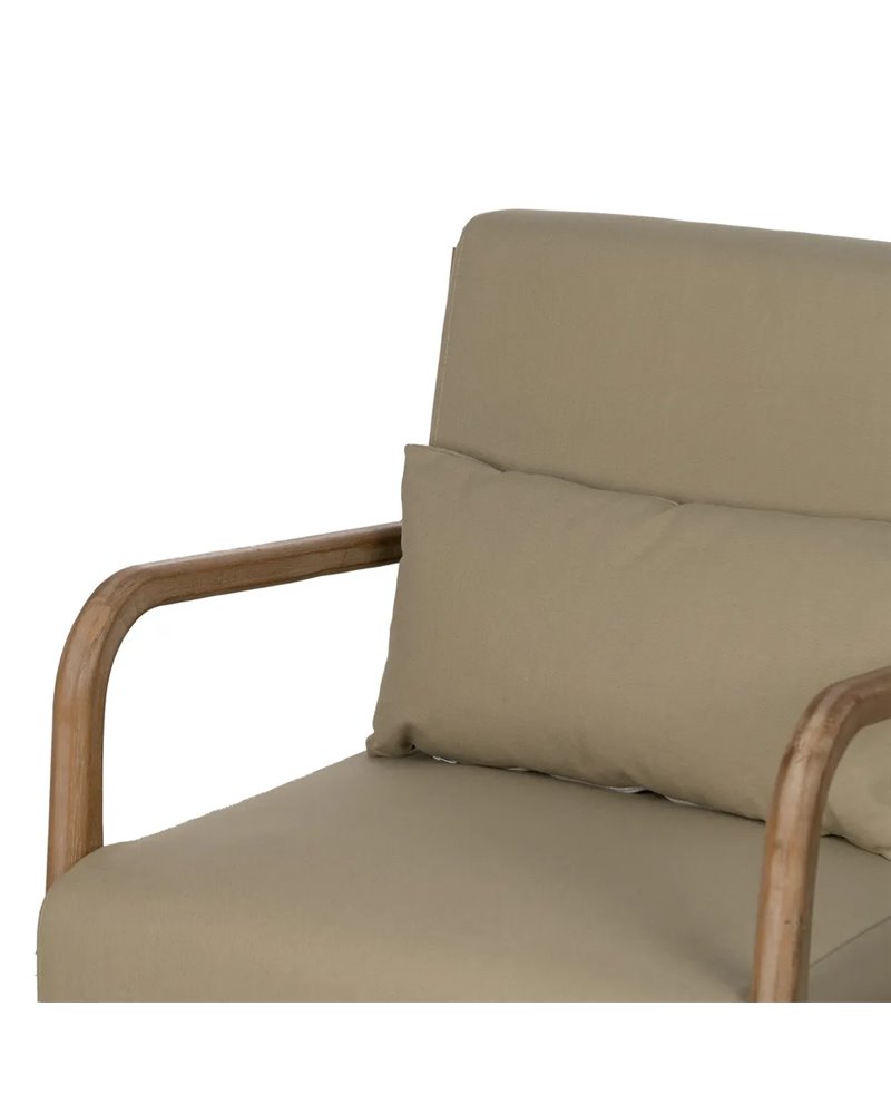 SILLÓN NATURAL-BEIGE TEJIDO-MADERA 66 X 85 X 74 CM