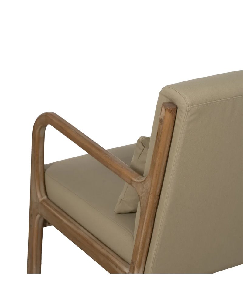 SILLÓN NATURAL-BEIGE TEJIDO-MADERA 66 X 85 X 74 CM
