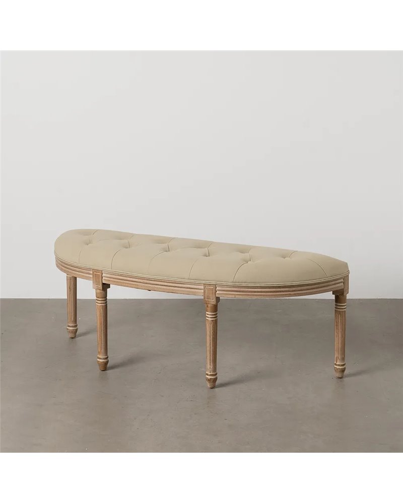 BANQUETA NATURAL-BEIGE TEJIDO-MADERA 125 X 45 X 48 CM