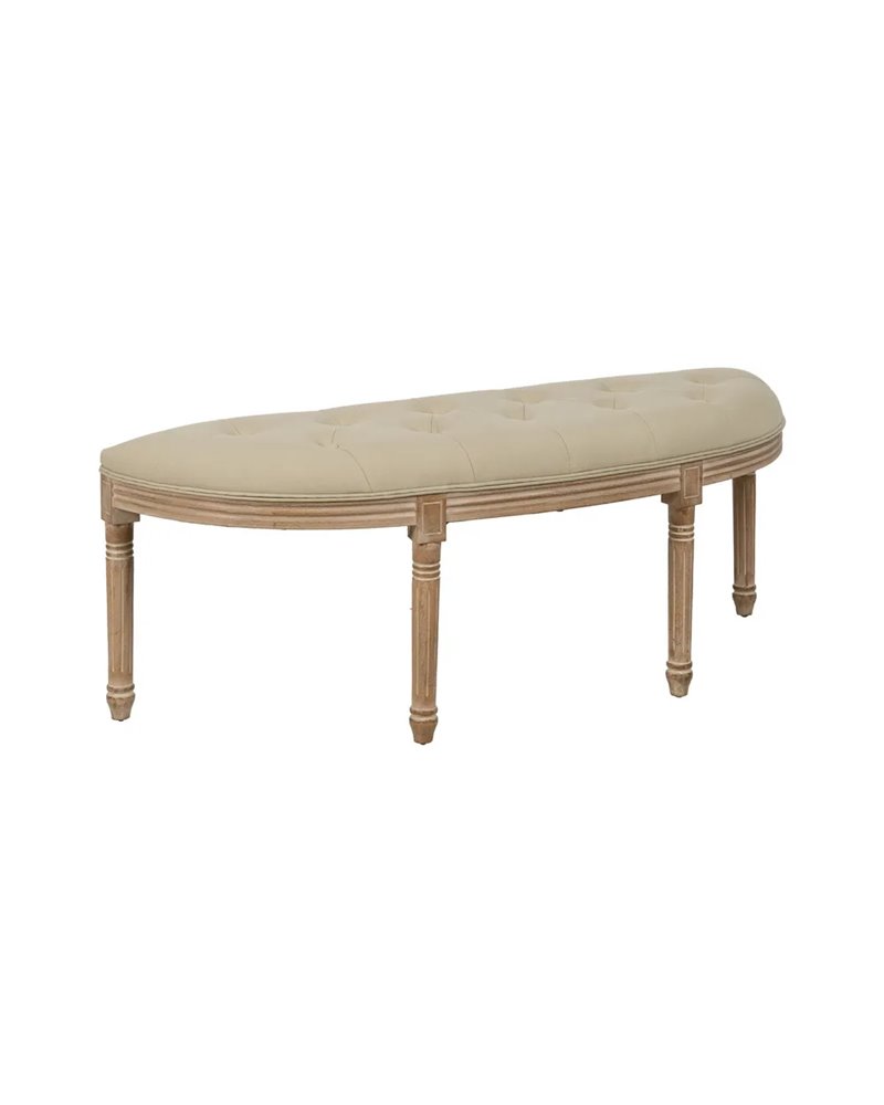 BANQUETA NATURAL-BEIGE TEJIDO-MADERA 125 X 45 X 48 CM