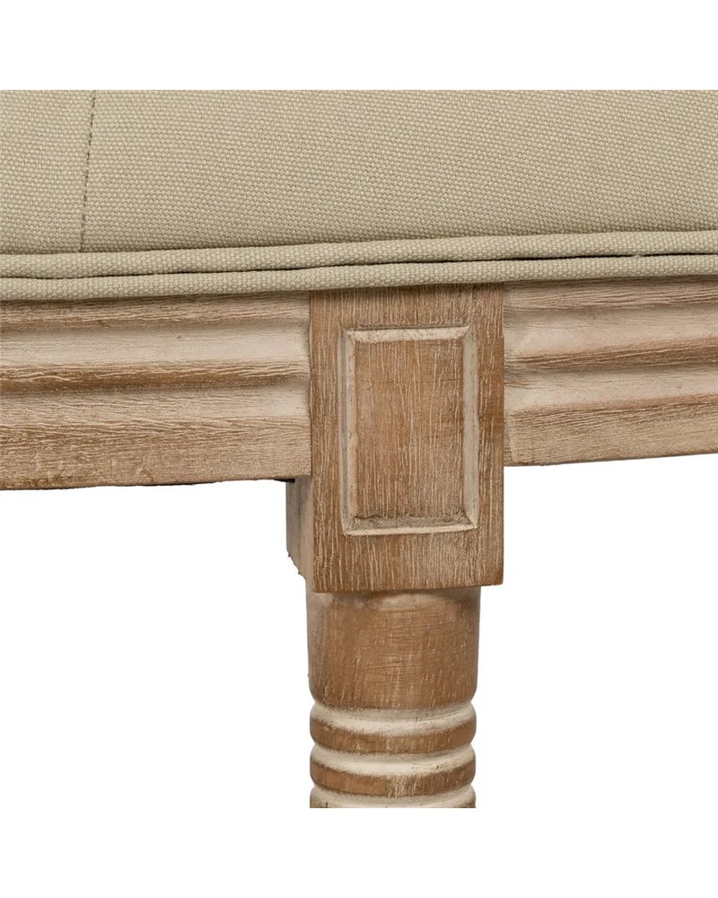 BANQUETA NATURAL-BEIGE TEJIDO-MADERA 125 X 45 X 48 CM