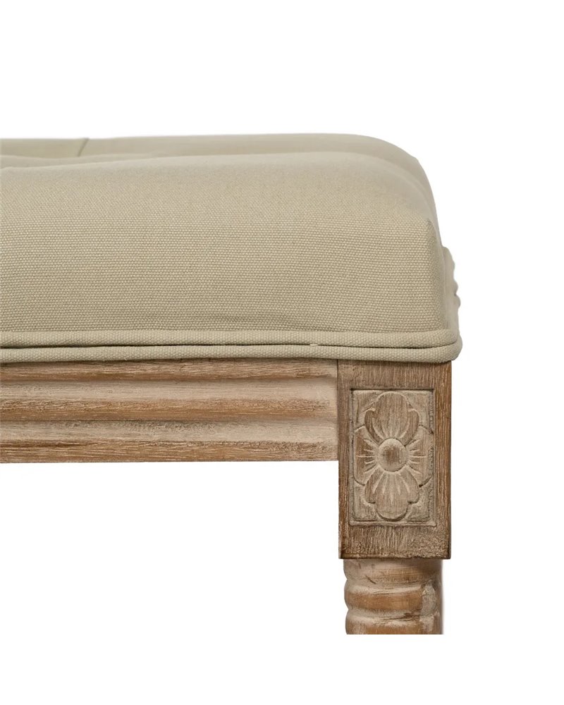 BANQUETA NATURAL-BEIGE TEJIDO-MADERA 122 X 41 X 46 CM