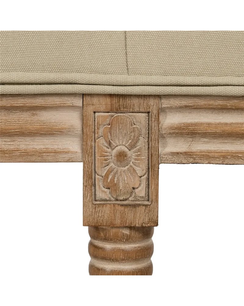 BANQUETA NATURAL-BEIGE TEJIDO-MADERA 122 X 41 X 46 CM