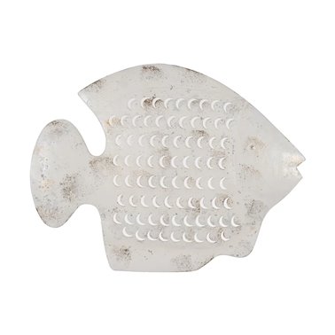 MURAL PARED PEZ BLANCO ROZADO METAL 49 X 3,50 X 37 CM