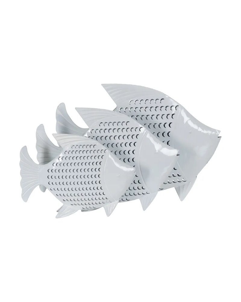 FIGURA PEZ BLANCO METAL 59,50 X 11 X 43 CM
