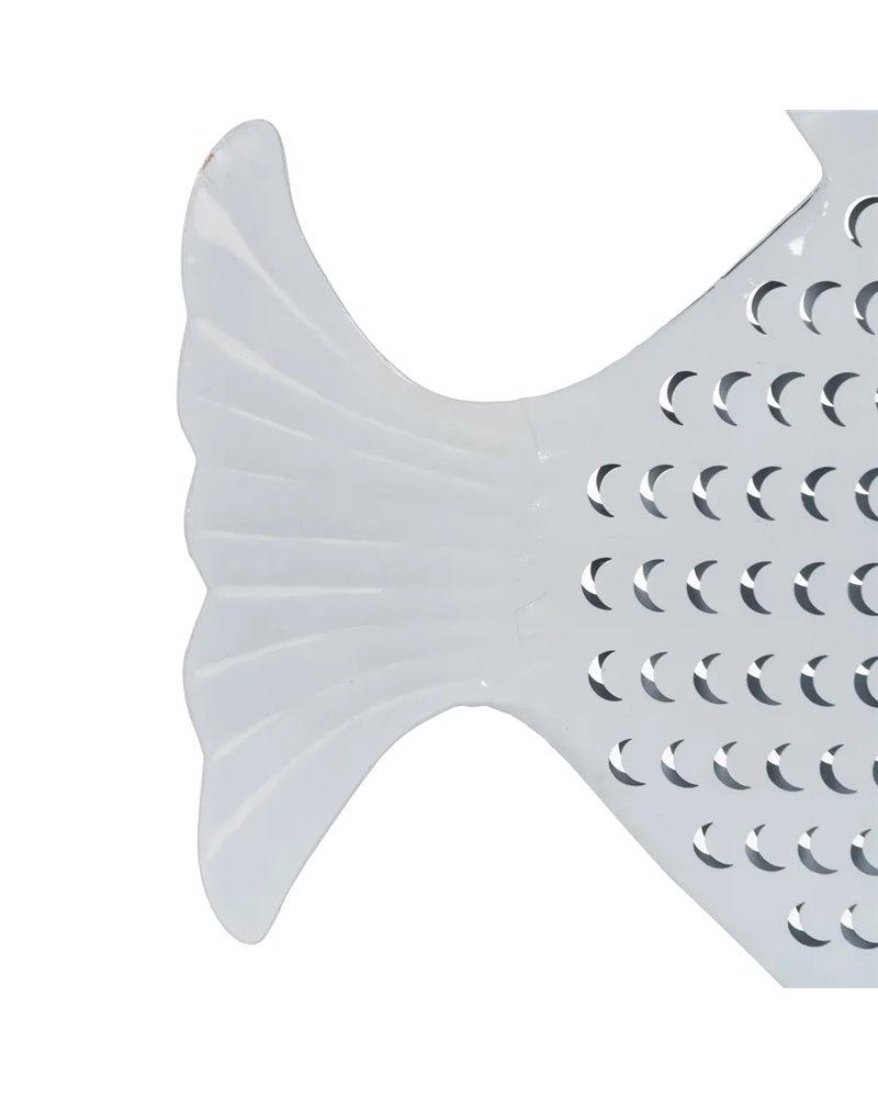 FIGURA PEZ BLANCO METAL 59,50 X 11 X 43 CM