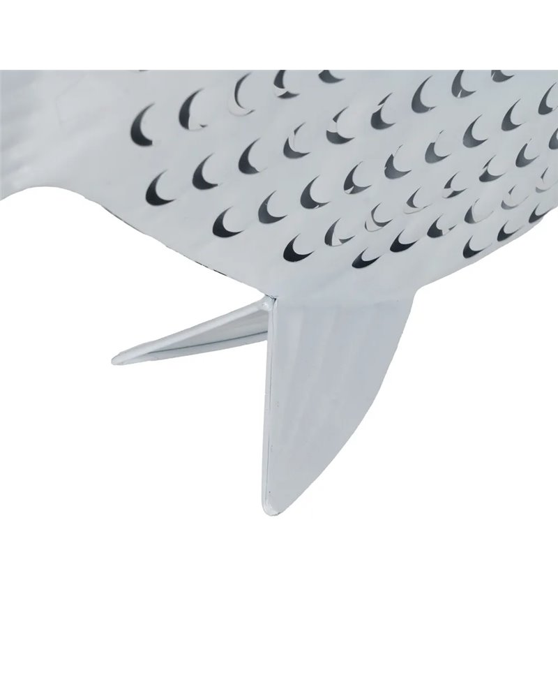 FIGURA PEZ BLANCO METAL 59,50 X 11 X 43 CM