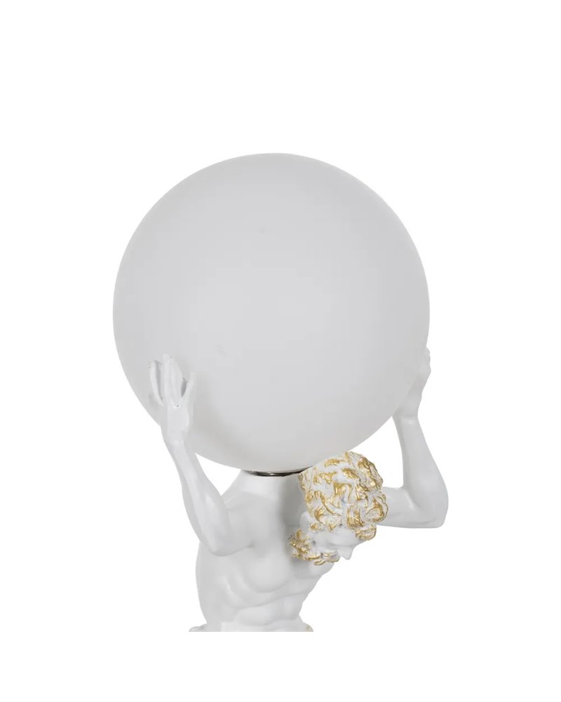LÁMPARA MESA BLANCO RESINA 18 X 17 X 44 CM