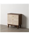 MESITA TALLADA BLANCO-MARRÓN DM-MADERA 64 X 36 X 71 CM