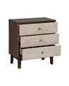 MESITA TALLADA BLANCO-MARRÓN DM-MADERA 64 X 36 X 71 CM