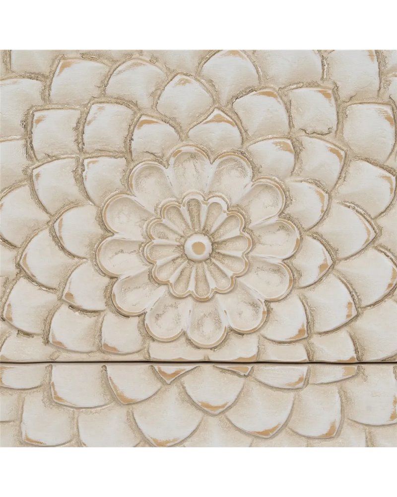 MESITA TALLADA BLANCO-MARRÓN DM-MADERA 64 X 36 X 71 CM