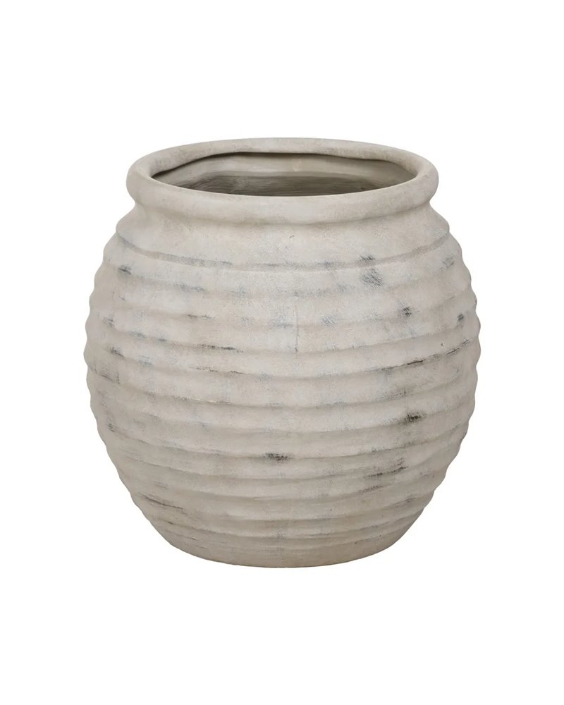MACETERO CREMA MAGNESIO DECORACIÓN 54 X 54 X 51 CM