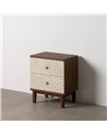 MESITA TALLADA BLANCO-MARRÓN DM-MADERA 48 X 36 X 60 CM