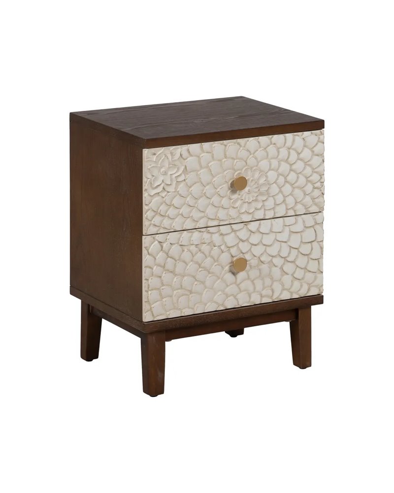 MESITA TALLADA BLANCO-MARRÓN DM-MADERA 48 X 36 X 60 CM