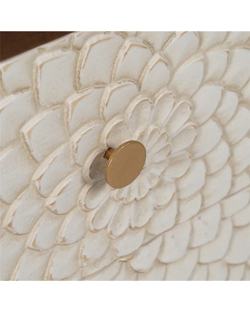 MESITA TALLADA BLANCO-MARRÓN DM-MADERA 48 X 36 X 60 CM