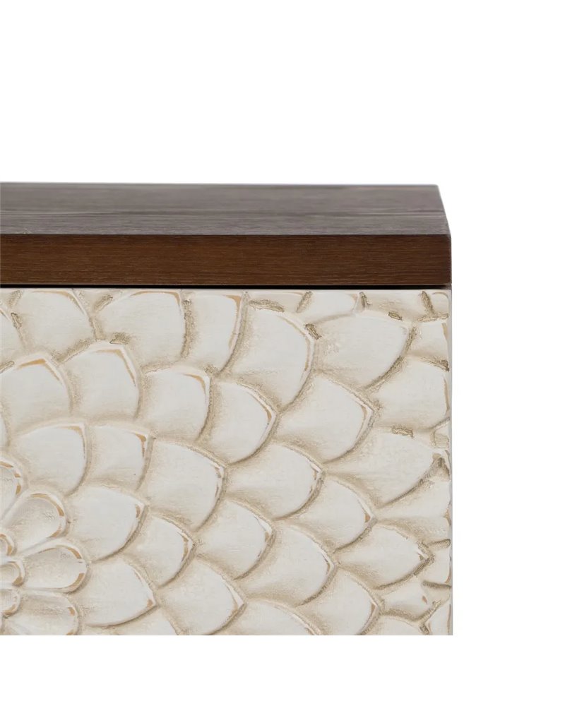 MESITA TALLADA BLANCO-MARRÓN DM-MADERA 48 X 36 X 60 CM