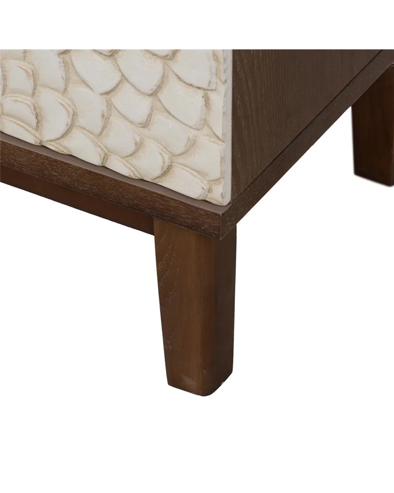 MESITA TALLADA BLANCO-MARRÓN DM-MADERA 48 X 36 X 60 CM