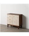 MUEBLE RECIBIDOR TALLADA BLANCO-MARRÓN 80 X 39 X 80 CM