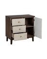 MUEBLE RECIBIDOR TALLADA BLANCO-MARRÓN 80 X 39 X 80 CM
