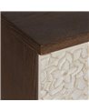 MUEBLE RECIBIDOR TALLADA BLANCO-MARRÓN 80 X 39 X 80 CM