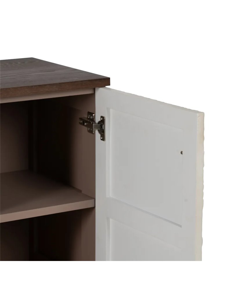 MUEBLE RECIBIDOR TALLADA BLANCO-MARRÓN 80 X 39 X 80 CM