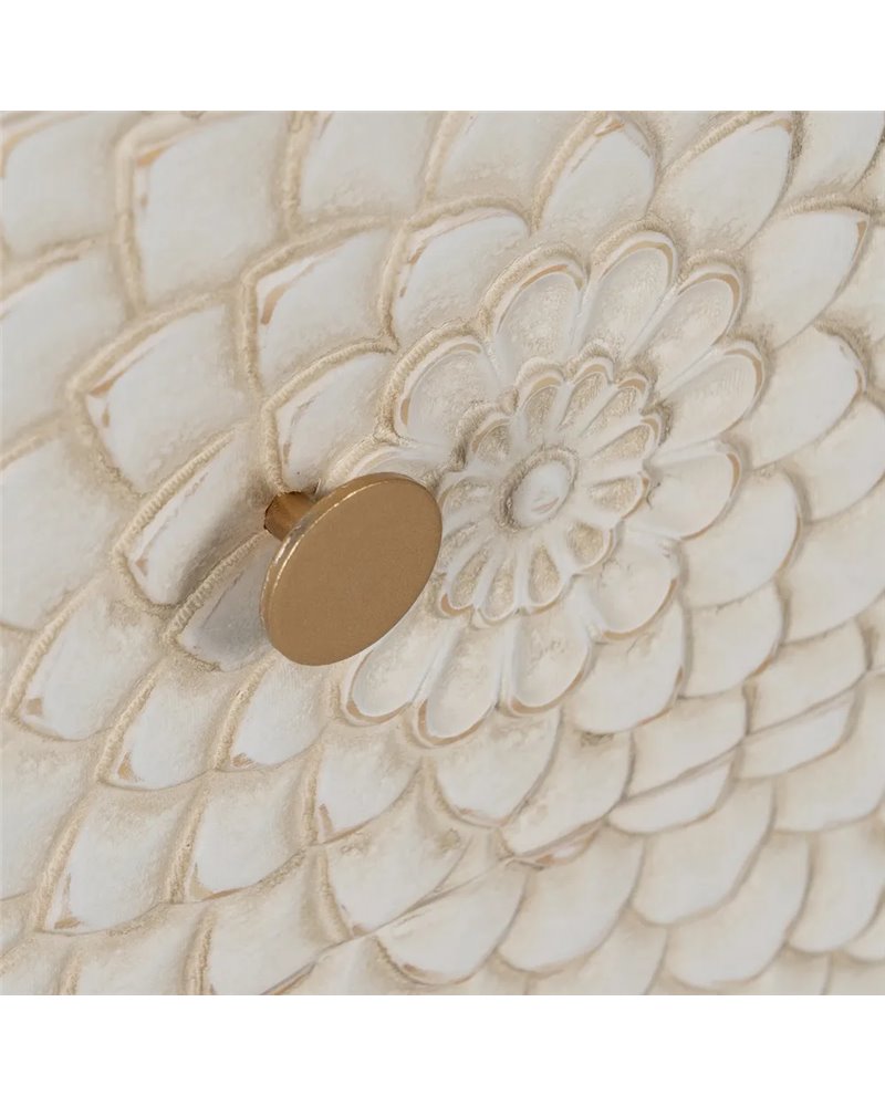MUEBLE RECIBIDOR TALLADA BLANCO-MARRÓN 80 X 39 X 80 CM