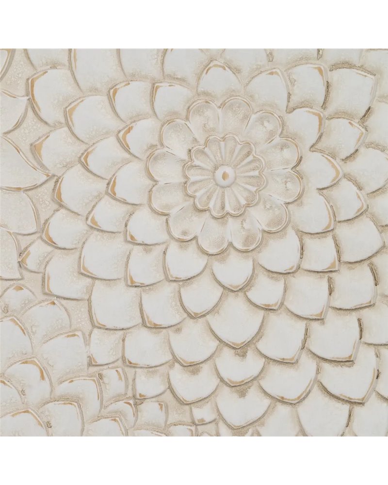 MUEBLE RECIBIDOR TALLADA BLANCO-MARRÓN 80 X 39 X 80 CM