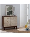 MUEBLE RECIBIDOR TALLADA BLANCO-MARRÓN 80 X 39 X 80 CM