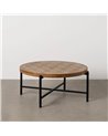 MESA CENTRO NATURAL-NEGRO METAL-MADERA 89 X 89 X 42,50 CM