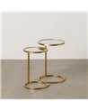 S/2 MESITAS DORADO METAL-CRISTAL 38 X 38 X 55,50 CM
