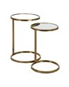 S/2 MESITAS DORADO METAL-CRISTAL 38 X 38 X 55,50 CM