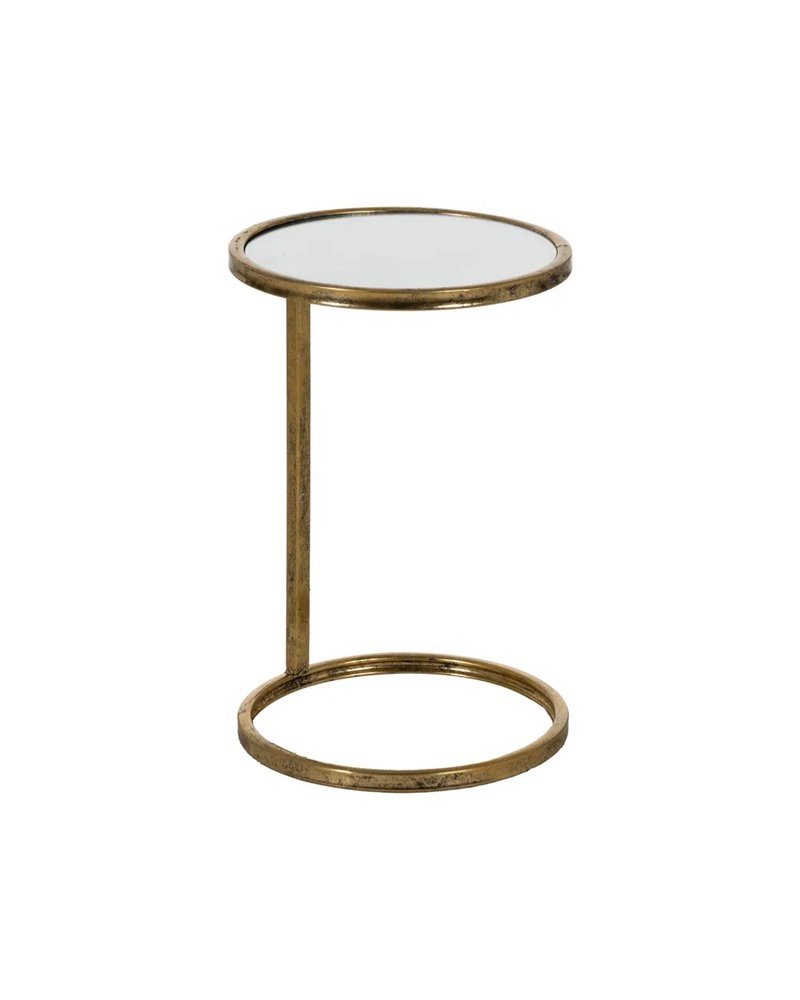S/2 MESITAS DORADO METAL-CRISTAL 38 X 38 X 55,50 CM