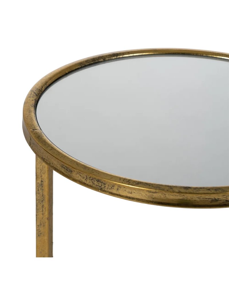S/2 MESITAS DORADO METAL-CRISTAL 38 X 38 X 55,50 CM
