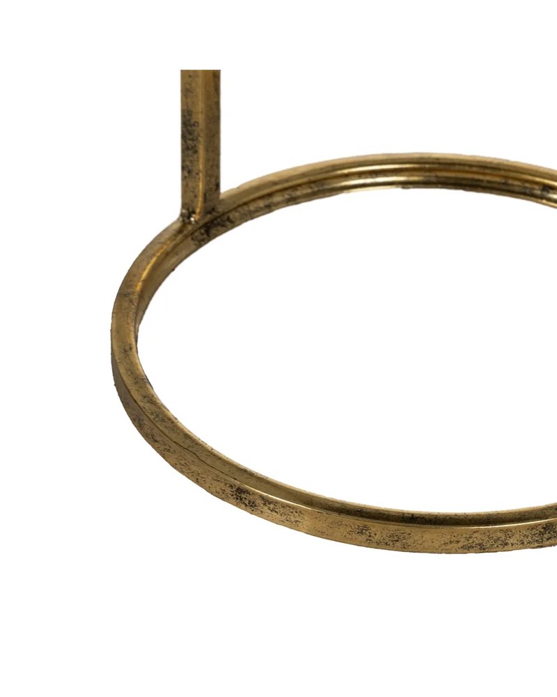 S/2 MESITAS DORADO METAL-CRISTAL 38 X 38 X 55,50 CM