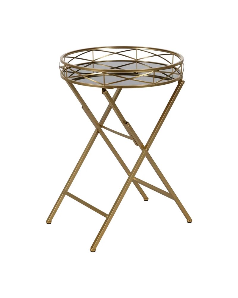 MESITA DORADO METAL-CRISTAL DECORACIÓN 51 X 49 X 71,30 CM